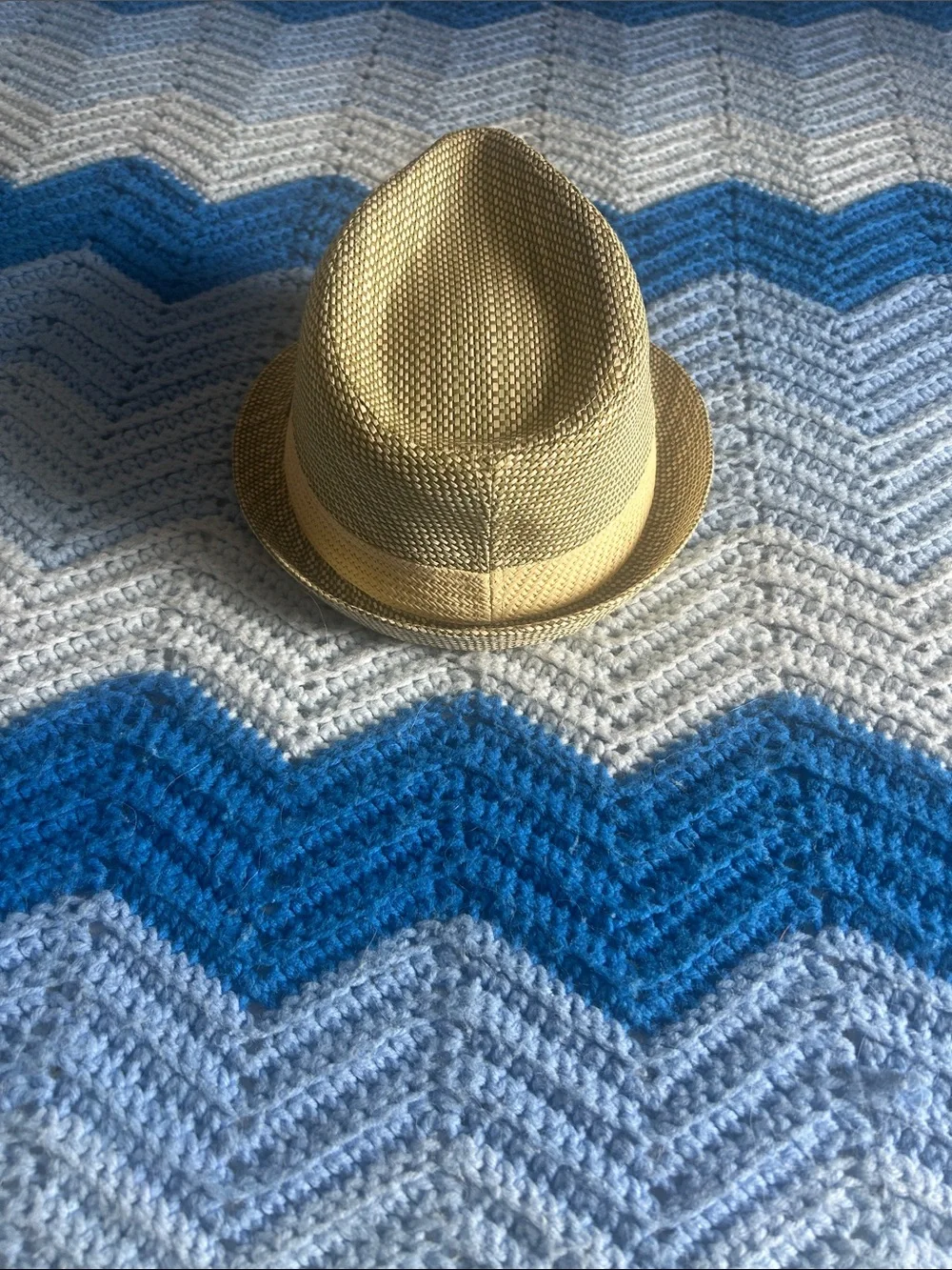 Tan Straw Trilby with Contrast Band